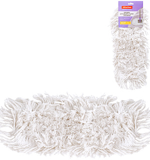Насадка МОП для швабры OfficeClean Professional c карманами,  40*10см, хлопок (ворс 3-5,5см), белая