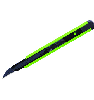 Нож канцелярский 9мм Berlingo "Color Zone", черное лезвие,auto-lock, металл. направл.,ассорти, евро