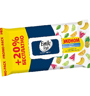 Салфетки влажные Emily Style Tropic   100+20шт/уп. с клапаном