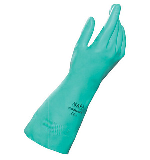 Перчатки нитриловые MAPA Ultranitril 492, хлопчатобумажное напыление, размер 7 (S), зеленые
