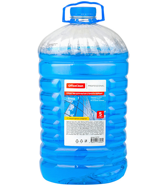 Средство для мытья стекол и зеркал OfficeClean "Professional" "Блеск" с нашатырным спиртом, 5л, ПЭТ