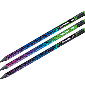 Карандаш ч/г Berlingo "Skyline" HB, черное дерево, круглый, заточен., с ластиком, ассорти