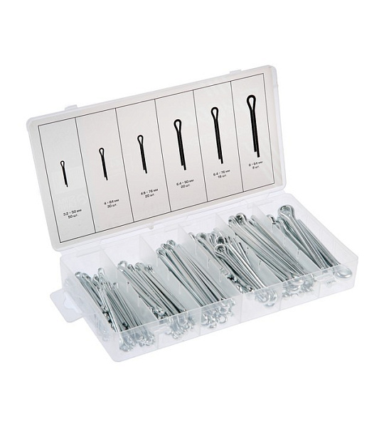 Набор шплинтов ТУНДРА krep, 144 предмета