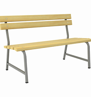 Скамья со спинкой деревянная на металлокаркасе Ш-402 (1300х650х805 мм)