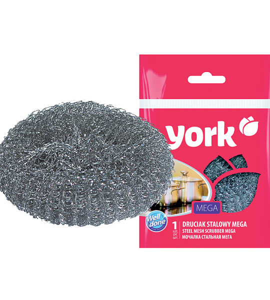 Губка для посуды York "Мега", металлическая, 11*4см