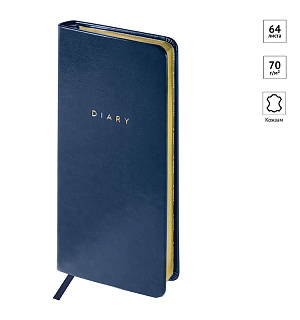 Еженедельник недатированный, карманный, 64л., кожзам, OfficeSpace "Windsor ", синий, зол. срез