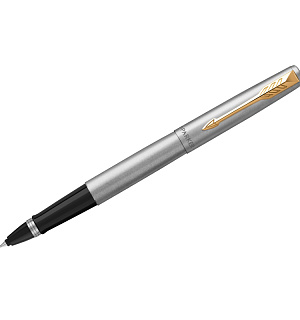 Ручка-роллер Parker "Jotter Stainless Steel GT" черная, 0,8мм, подарочная упаковка