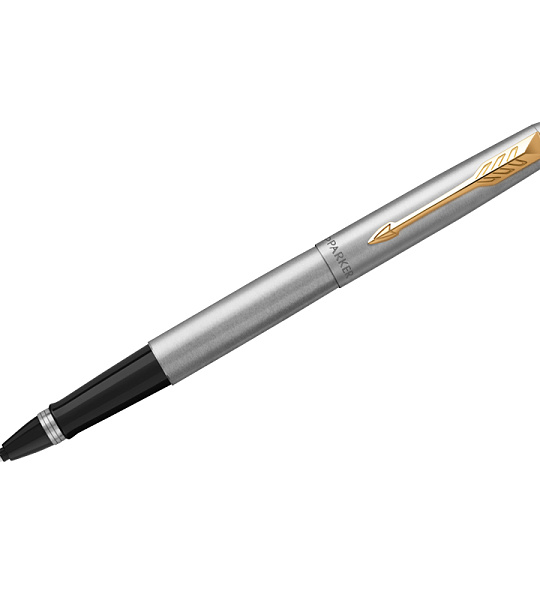 Ручка-роллер Parker "Jotter Stainless Steel GT" черная, 0,8мм, подарочная упаковка
