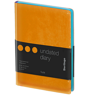Ежедневник недатир. В6, 136л., кожзам, Berlingo "Fuze", цветной срез, оранжевый