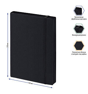 Записная книжка А5 80л., кожзам, Berlingo "Western", черный срез, с резинкой, черный