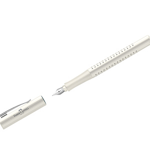 Ручка перьевая Faber-Castell "Grip 2010" синяя, М=0,75мм, трехгран., корпус кокосовое молоко