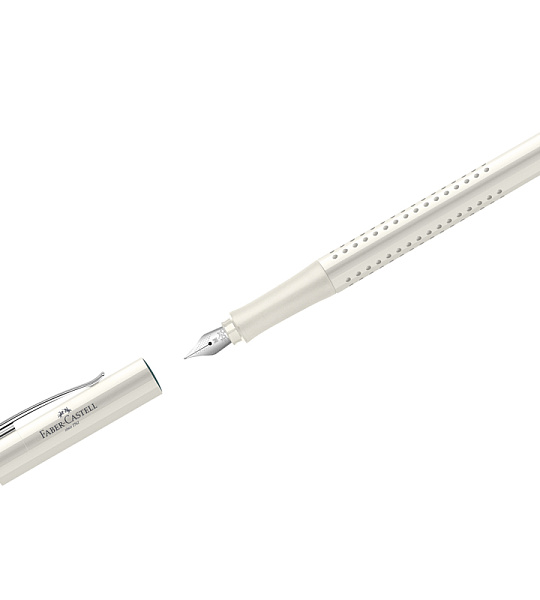 Ручка перьевая Faber-Castell "Grip 2010" синяя, М=0,75мм, трехгран., корпус кокосовое молоко