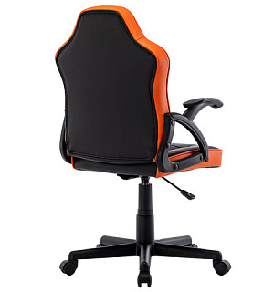 Кресло компьютерное BRABIX "Shark GM-203", экокожа, черное/оранжевое, 532513
