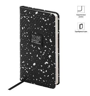 Еженедельник недатированный, карманный, 64л., кожзам, OfficeSpace "Fortune", черный, серебр. срез