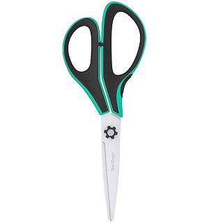Ножницы Berlingo "Easycut 350", 18см, бирюзовые, эргономичные ручки, мягкие вставки, европодвес