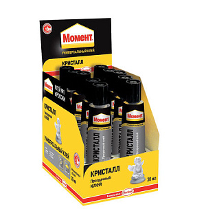 Клей универсальный МОМЕНТ Кристалл, 30 мл, в шоу-боксе, 873873