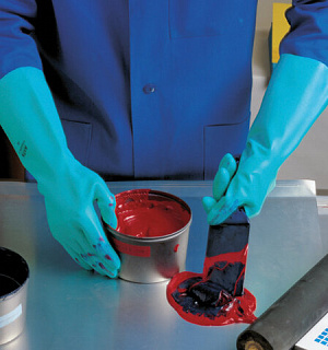 Перчатки нитриловые MAPA Ultranitril 493, хлопчатобумажное напыление, размер 10 (XL), зеленые