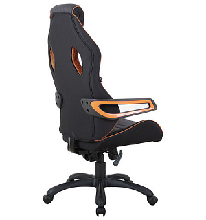 Кресло компьютерное BRABIX "Techno Pro GM-003", ткань, черное/серое, вставки оранжевые, 531813