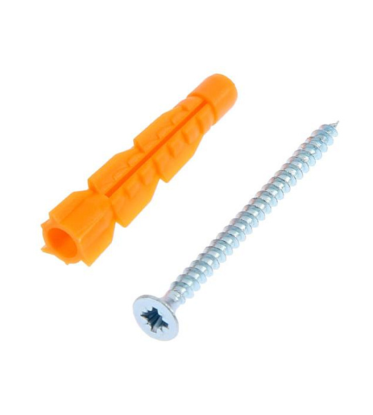 Дюбель ТУНДРА krep универсальный 5x32 мм, с саморезом 3x40 мм, 12 шт.