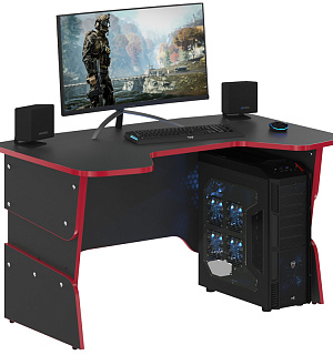 Стол компьютерный Skyland SKILLL/Антрацит/красный, 1360*850*686/750/814 мм, STG 1385