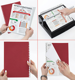 Обложки картонные для переплета, А4, КОМПЛЕКТ 100 шт., тиснение под кожу, 230 г/м2, красные, BRAUBERG, 530948