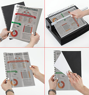 Обложки пластиковые для переплета, А4, КОМПЛЕКТ 100 шт., 150 мкм, прозрачно-дымчатые, BRAUBERG, 530827