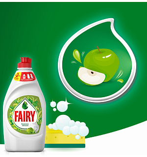 Средство для мытья посуды Fairy "Зеленое яблоко", 450мл