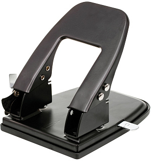 Дырокол OfficeSpace 30л., металлический, черный, с линейкой