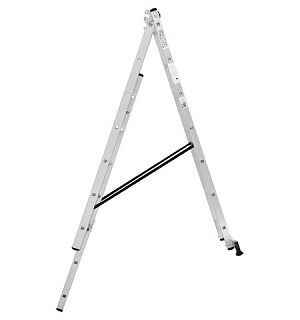 Лестница-трансформер 3-х секционная 3х7 ступеней, 3х1,9 м, высота 4,5 м, нагрузка 150 кг, алюминий, НОВАЯ ВЫСОТА, 1230307