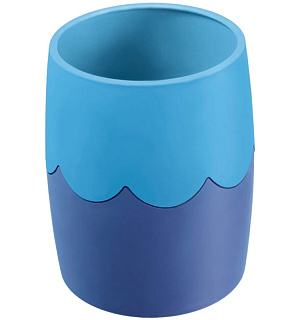 Подставка-стакан СТАММ, пластик, круглый, двухцветный синий