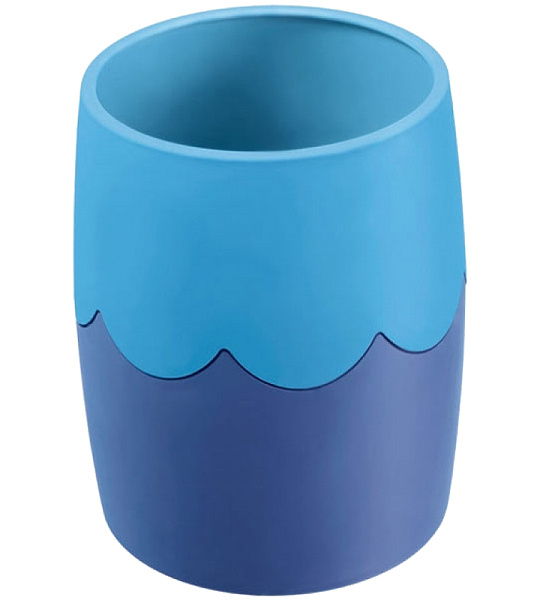 Подставка-стакан СТАММ, пластик, круглый, двухцветный синий