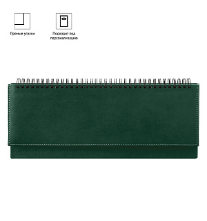 Планинг недатированный, 330*130мм, 56л., кожзам, OfficeSpace "Winner", зеленый
