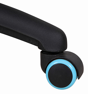 Кресло компьютерное BRABIX "GT Master GM-110", две подушки, экокожа, черное/голубое, 531928