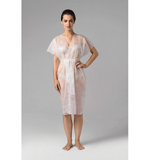 Халат-кимоно без рукавов нестерильный, белый, ЧИСТОВЬЕ КОМПЛЕКТ 10 шт. спанбонд, 01-603