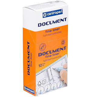 Ручка капиллярная Centropen "Document 2631" черная, 0,3мм