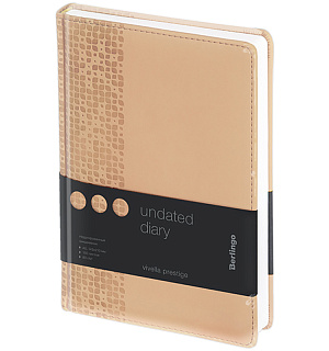 Ежедневник недатир. A5, 160л., кожзам, Berlingo "Vivella Prestige", бежевый