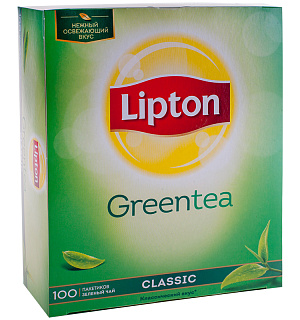 Чай Lipton "Classic Green", зеленый, 100 пакетиков по 1,7г