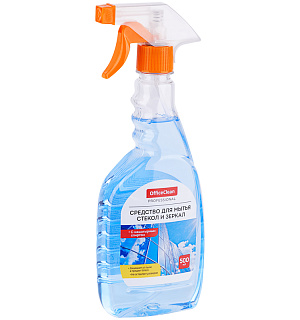 Средство для мытья стекол и зеркал OfficeClean Professional, с нашатырным спиртом, 500мл, с курком