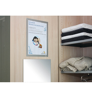 Комплект рамок самоклеящихся магнитных информационных 2шт. Durable "Duraframe" А4, серебристый металлик