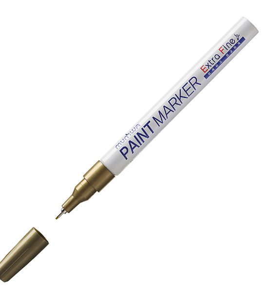 Маркер-краска MunHwa "Extra Fine Paint Marker" золото, 1мм, нитро-основа
