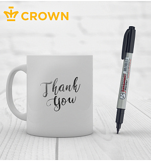 Маркер перманентный Crown "Multi Marker Super Slim" черный, пулевидный, 1мм