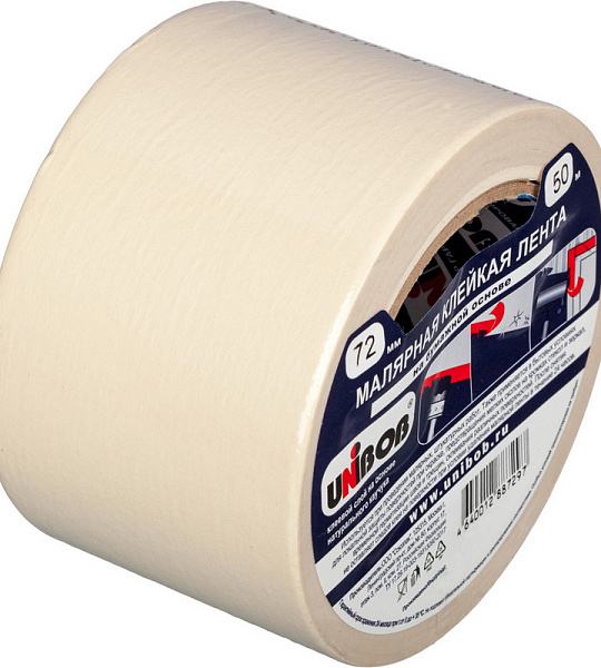 Клейкая лента малярная Unibob 72мм х 50м