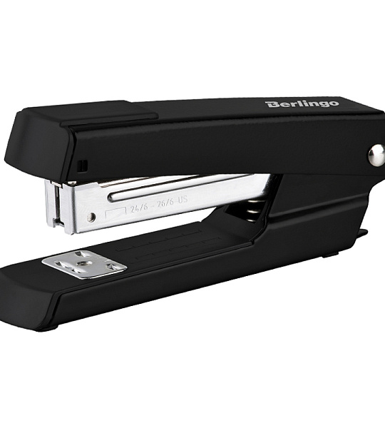 Степлер №24/6, 26/6 Berlingo "Power TX" до 30л., металлический корпус, черный