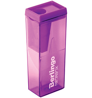 Точилка пластиковая Berlingo "NeonBox" 1 отверстие, контейнер, ассорти