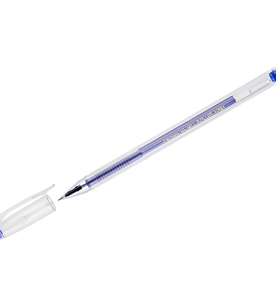 Ручка гелевая Crown "Hi-Jell" синяя, 0,5мм, штрих-код