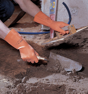 Перчатки латексные MAPA Industrial/Alto 299, хлопчатобумажное напыление, размер 9 (L), оранжевые