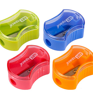 Точилка пластиковая ArtSpace 1 отверстие, контейнер, с крышкой, ассорти