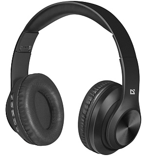 Наушники с микрофоном беспроводные Defender FreeMotion B552, Bluetooth, складные, MicroSD, разъем Micro-USB, черный