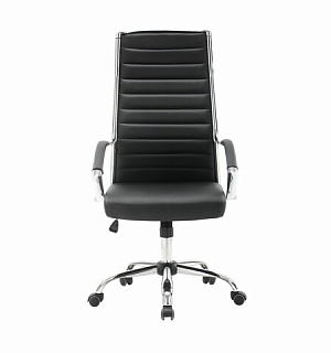 Кресло офисное BRABIX "Style EX-528", экокожа, хром, черное, 531947