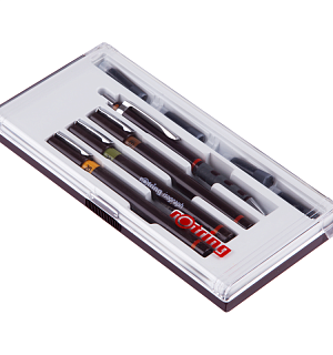Набор изографов Rotring 0,2/0,3/0,5мм, мех. карандаш 0,5мм, чернила